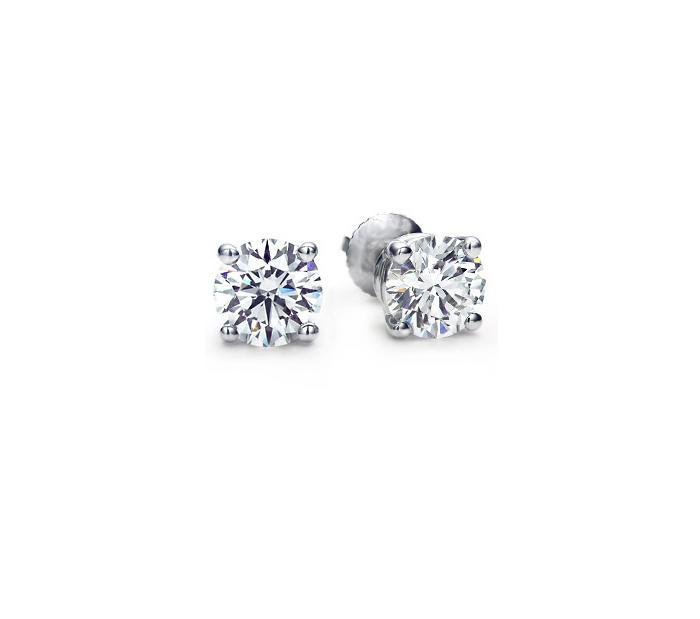 Invisible Set Diamond Stud Earrings