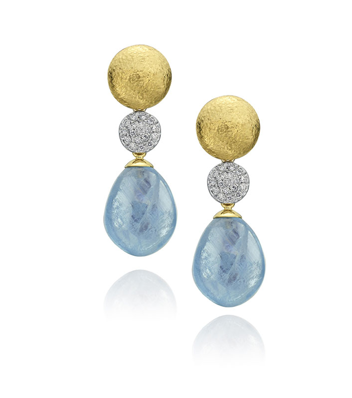 Antique Coin Gold Sapphire Earrings
