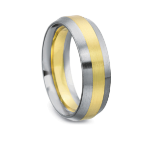 18K White and Yellow Men's Wedding Band