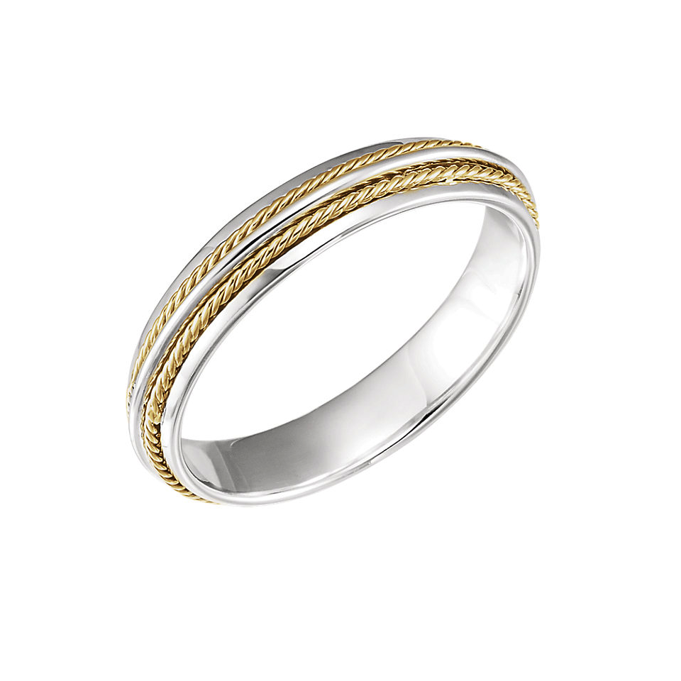 7mm white gold link wedding band
