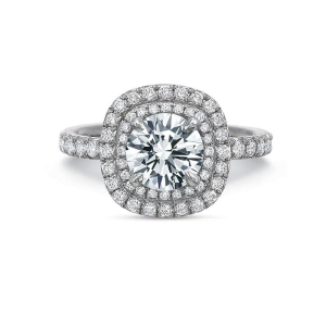 Ariana Double Cushion Halo Engagement Ring