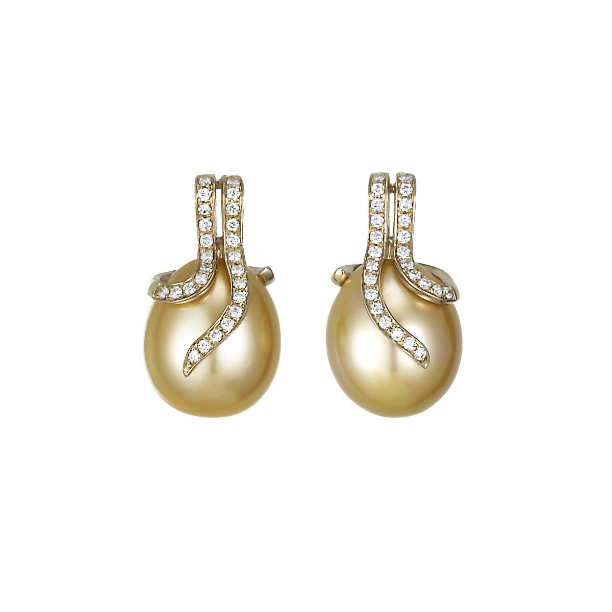 Golden South Sea Diamond Earrings