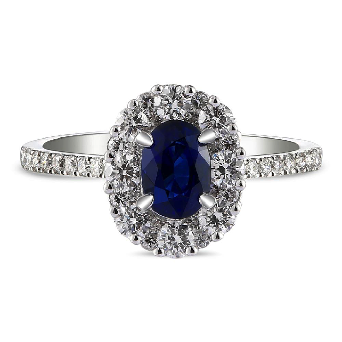 14kt White Gold Halo Diamond Engagement Ring