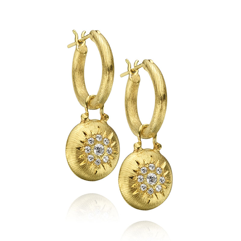 Ruby Diamond Cross Earrings