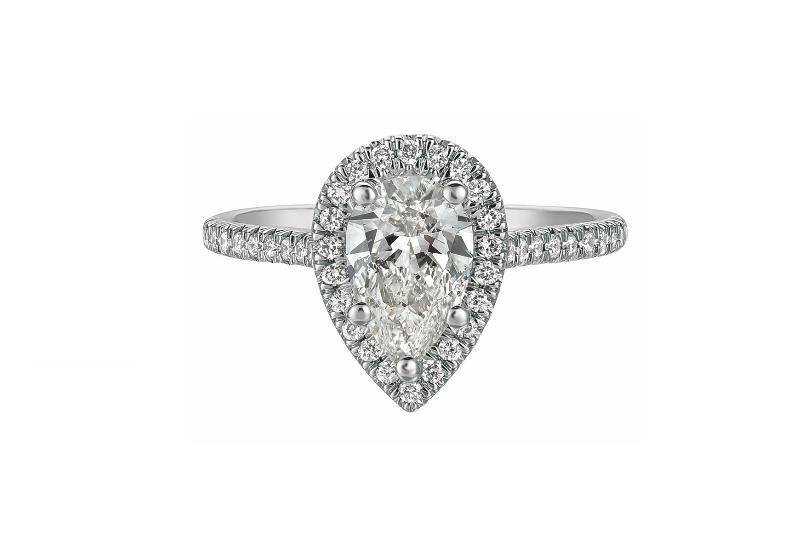 images Pear Shape Halo Engagement Ring