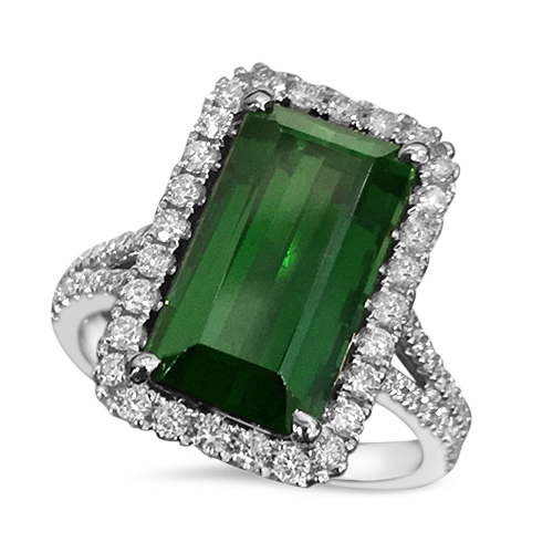 images Green Tourmaline Diamond Ring