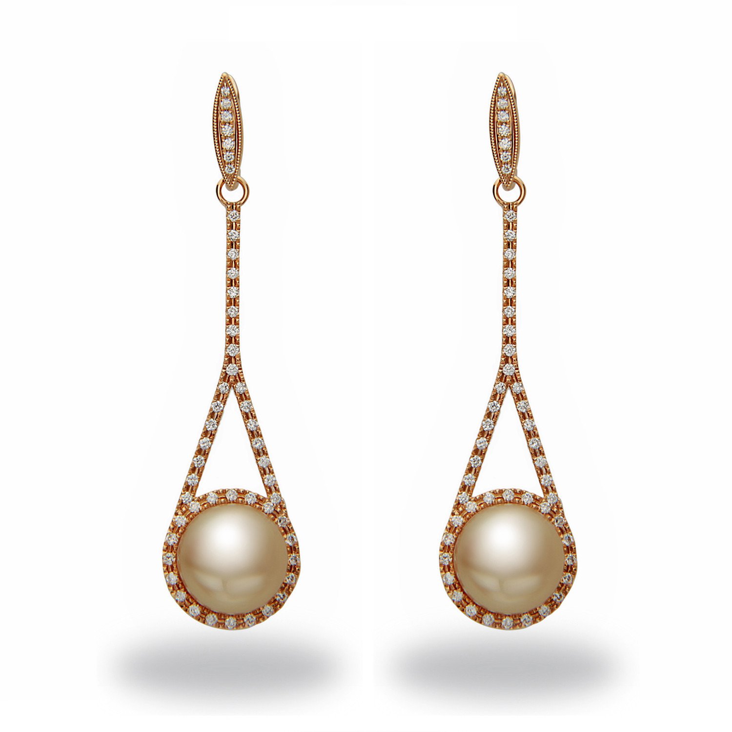 14Kt White Gold Tahitian Pearl Earrings