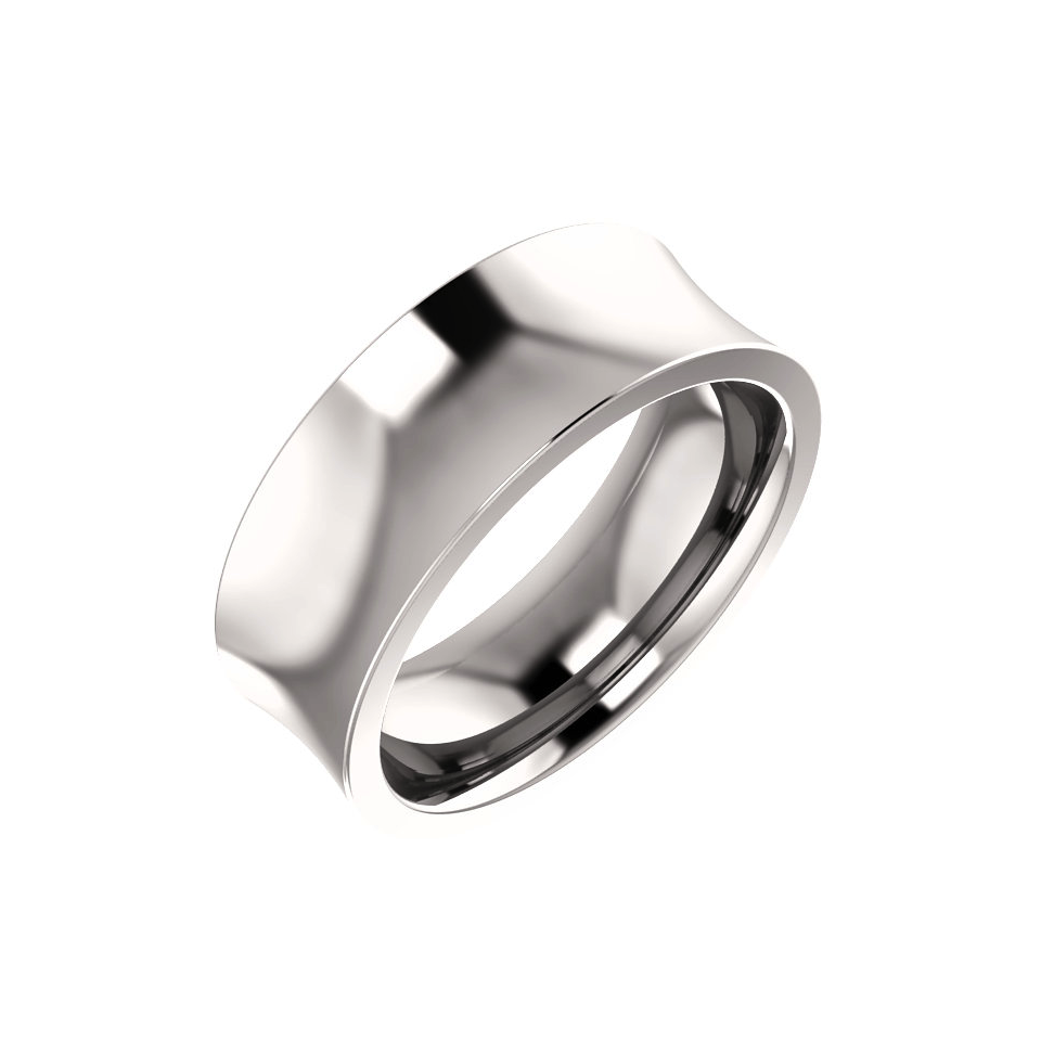 images Concave Men's Wedding Band