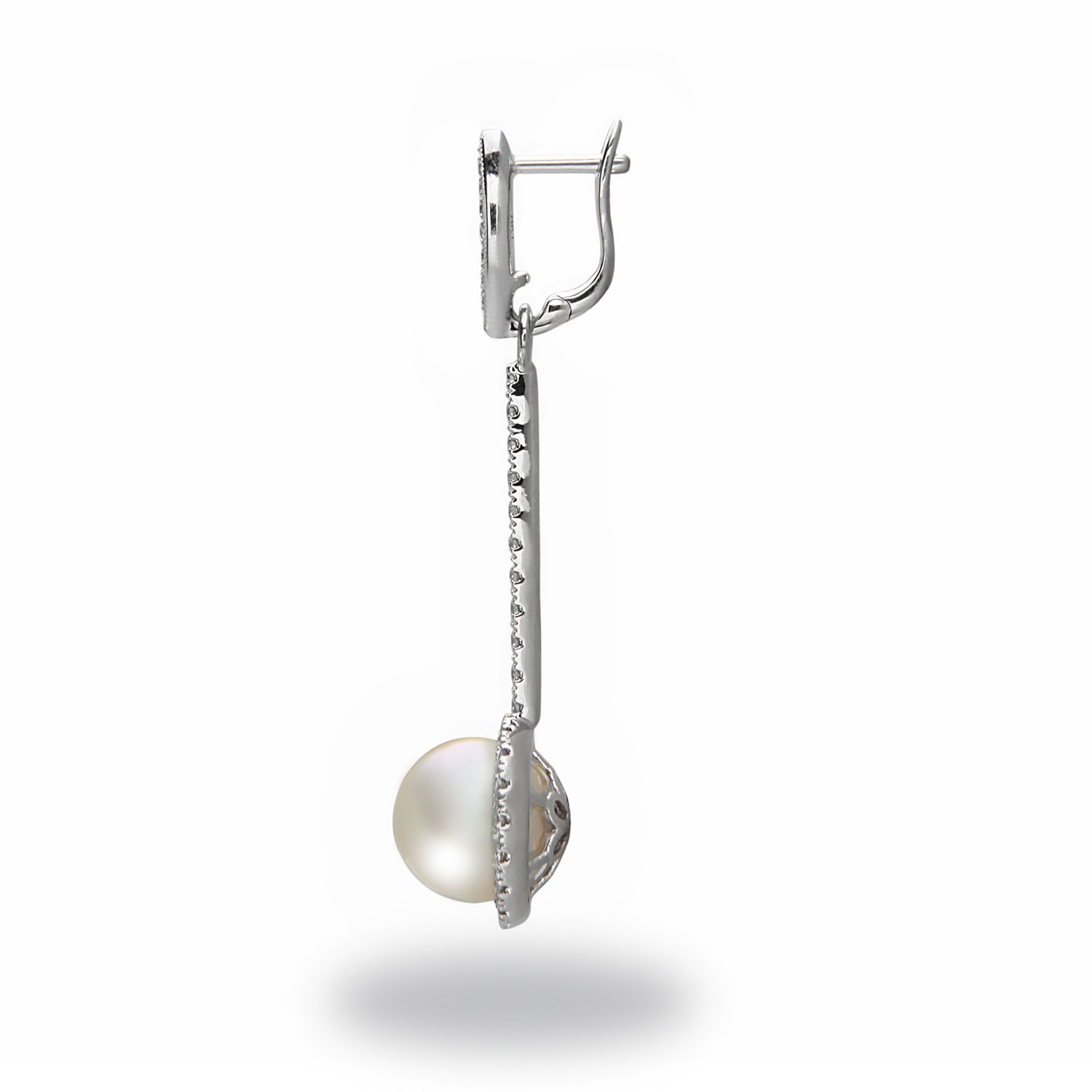 14 Karat South Sea Pearl Diamond Earrings