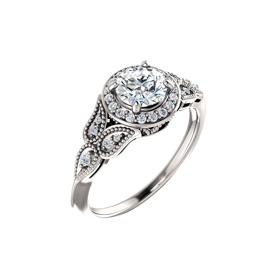 Round Halo Diamond Engagement Ring