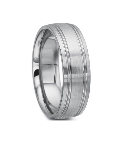 Men’s Wood Grain Gold Wedding Band