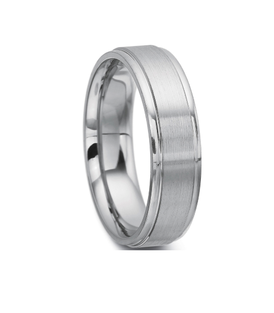 Men's Domed 6mm Milgrain Wedding Band