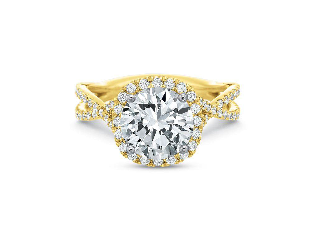 Blossom Halo Oval Diamond Engagement Ring