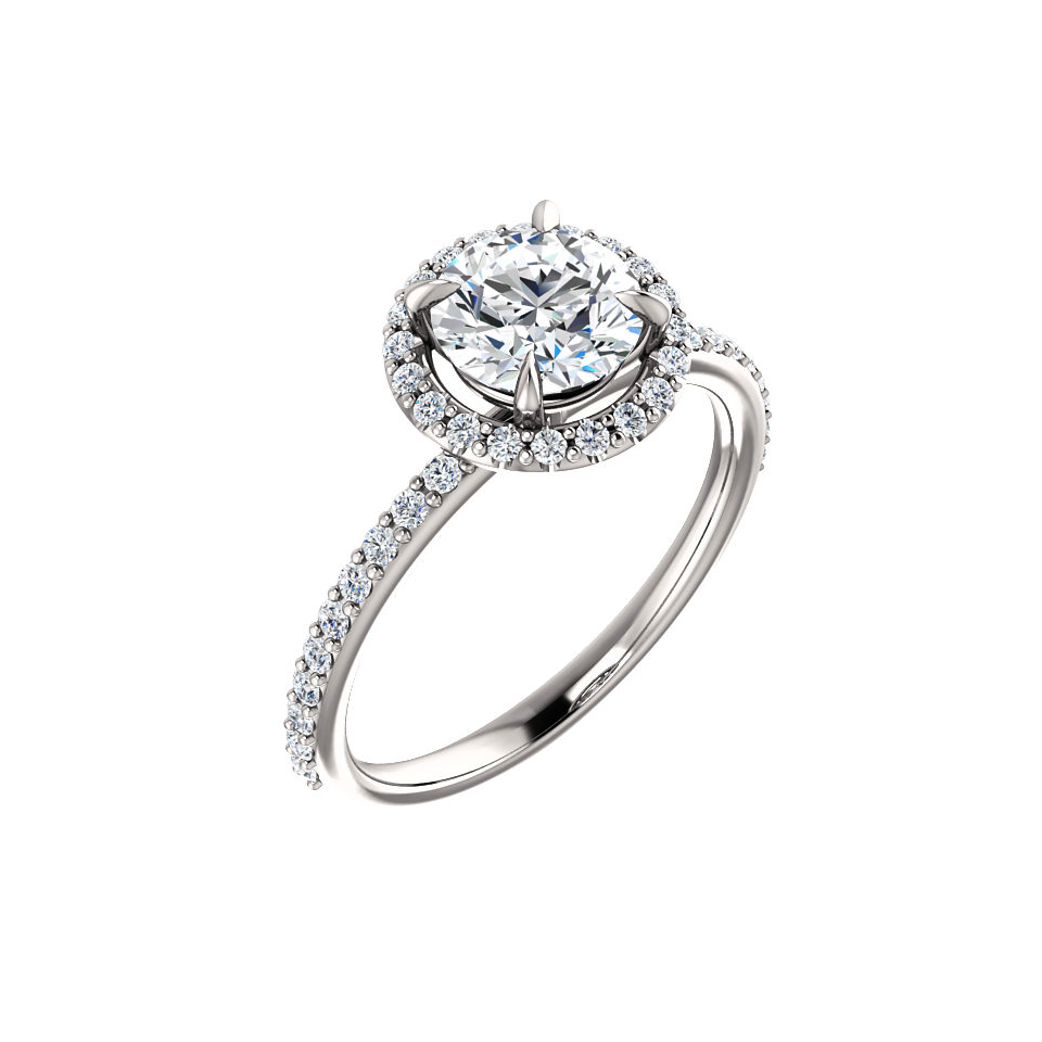 images Round Halo Diamond Engagement Ring