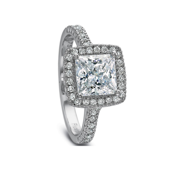 images Princess Cut Halo Engagement Ring