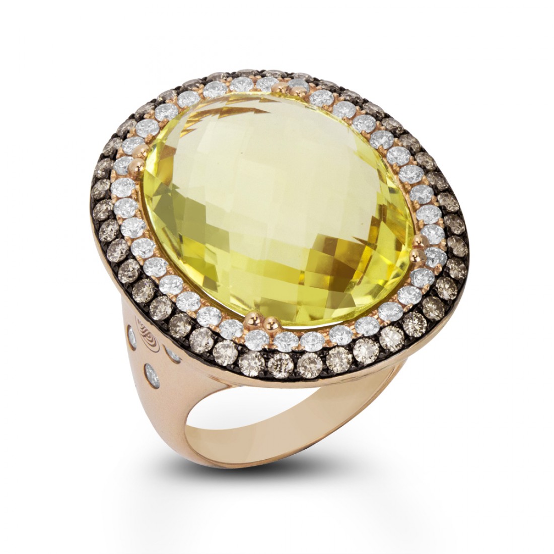 images Lemon quartz chocolate diamond ring