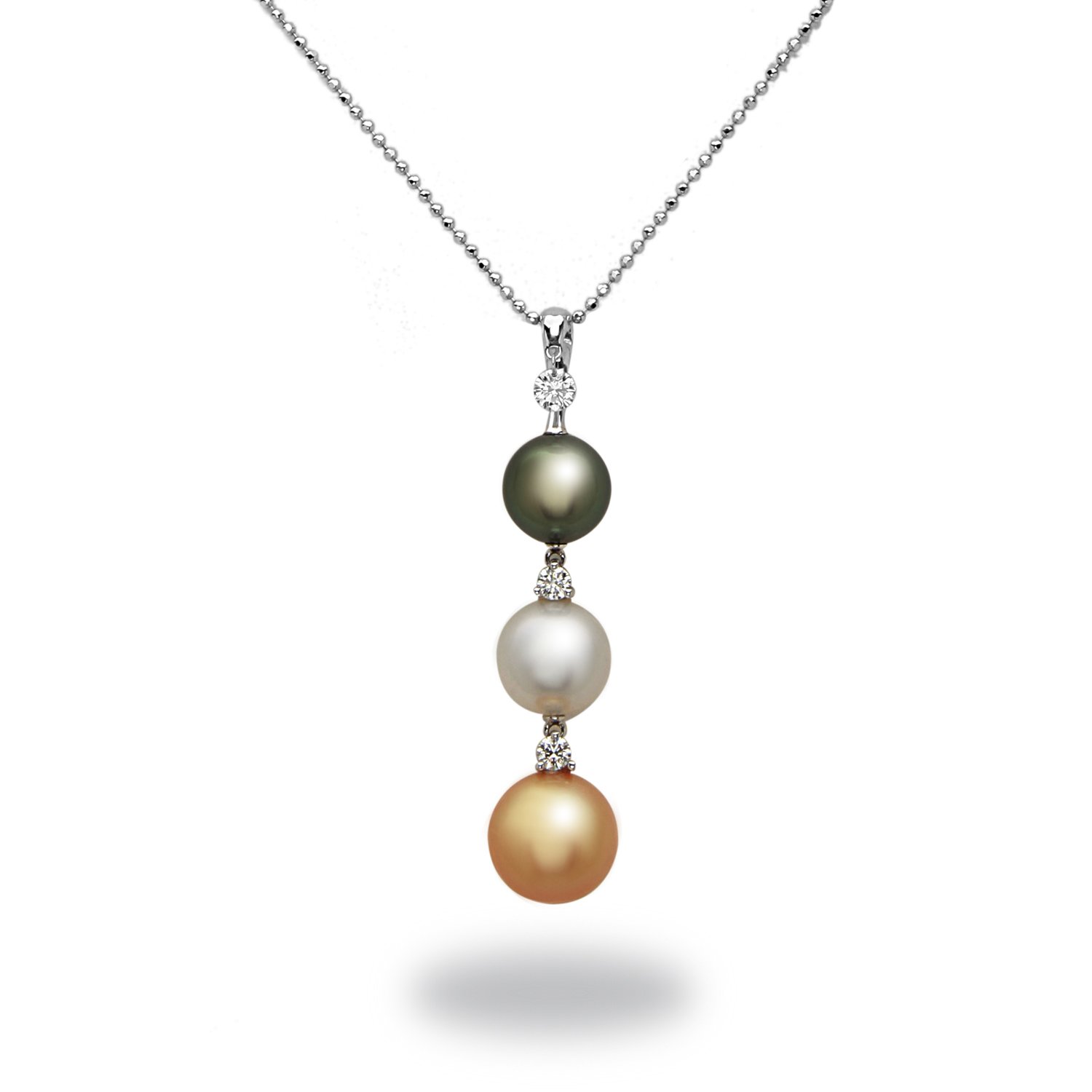 18 Kt Yellow Gold South Sea Diamond Pendant