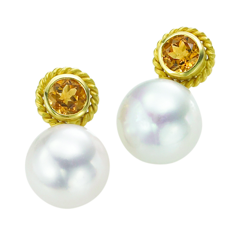 images Pearl Citrine Earrings