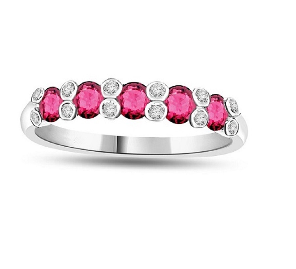 images 14kt white gold ruby diamond band