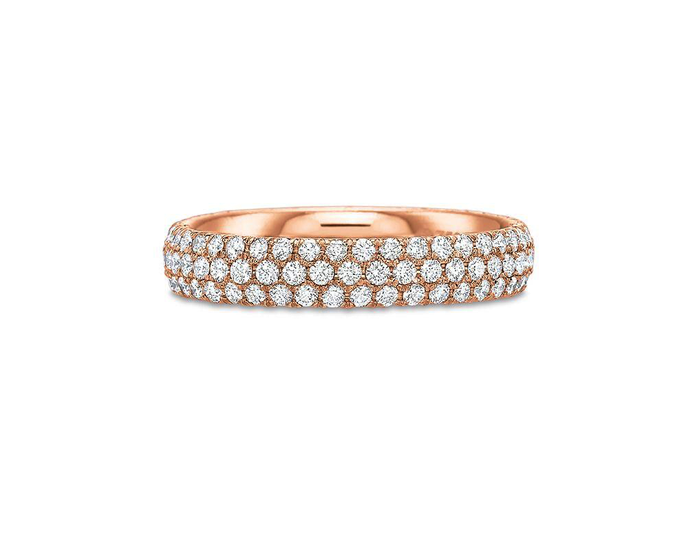 images Rose Gold Diamond Pave Eternity Band