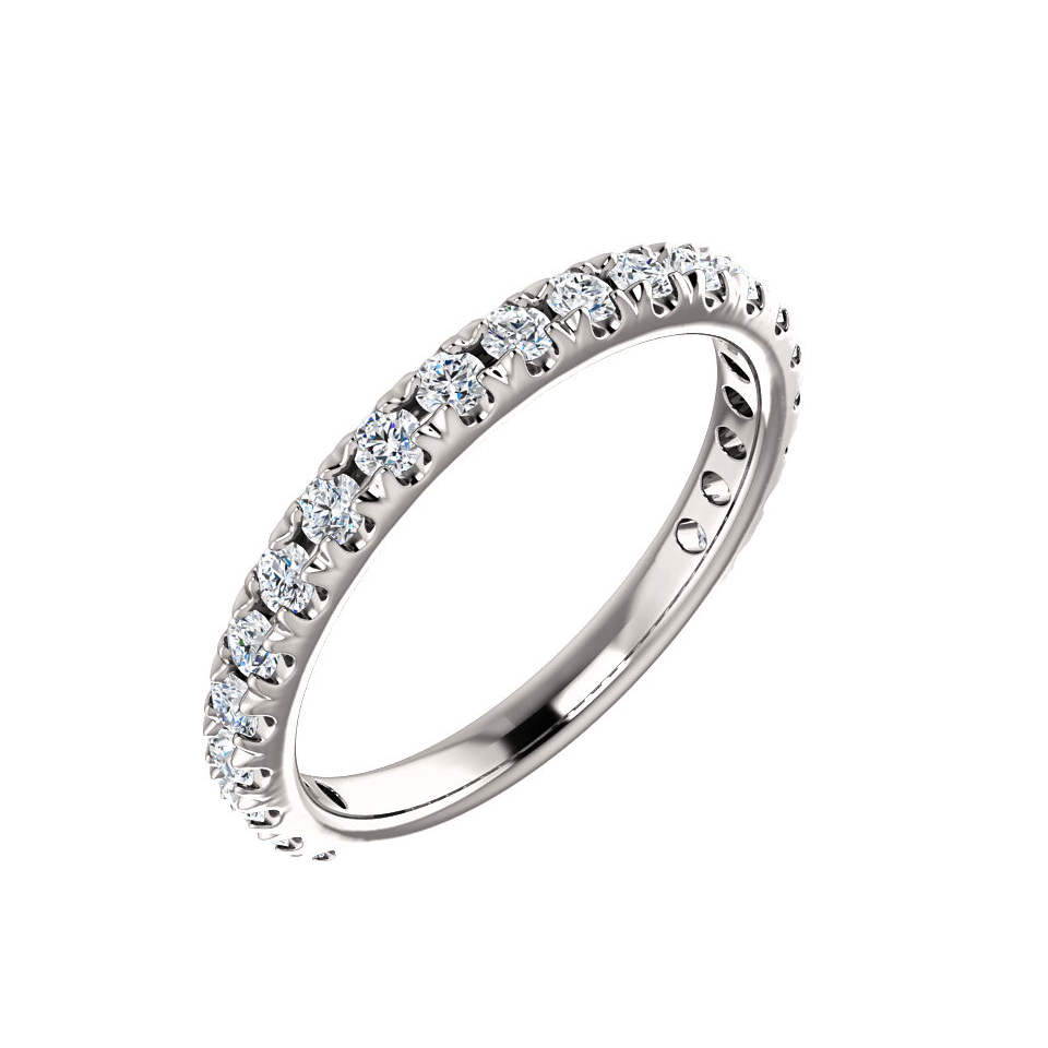 images French Set Diamond Wedding Band
