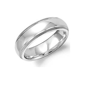 14kt Menâ€™s White Gold Wedding Band