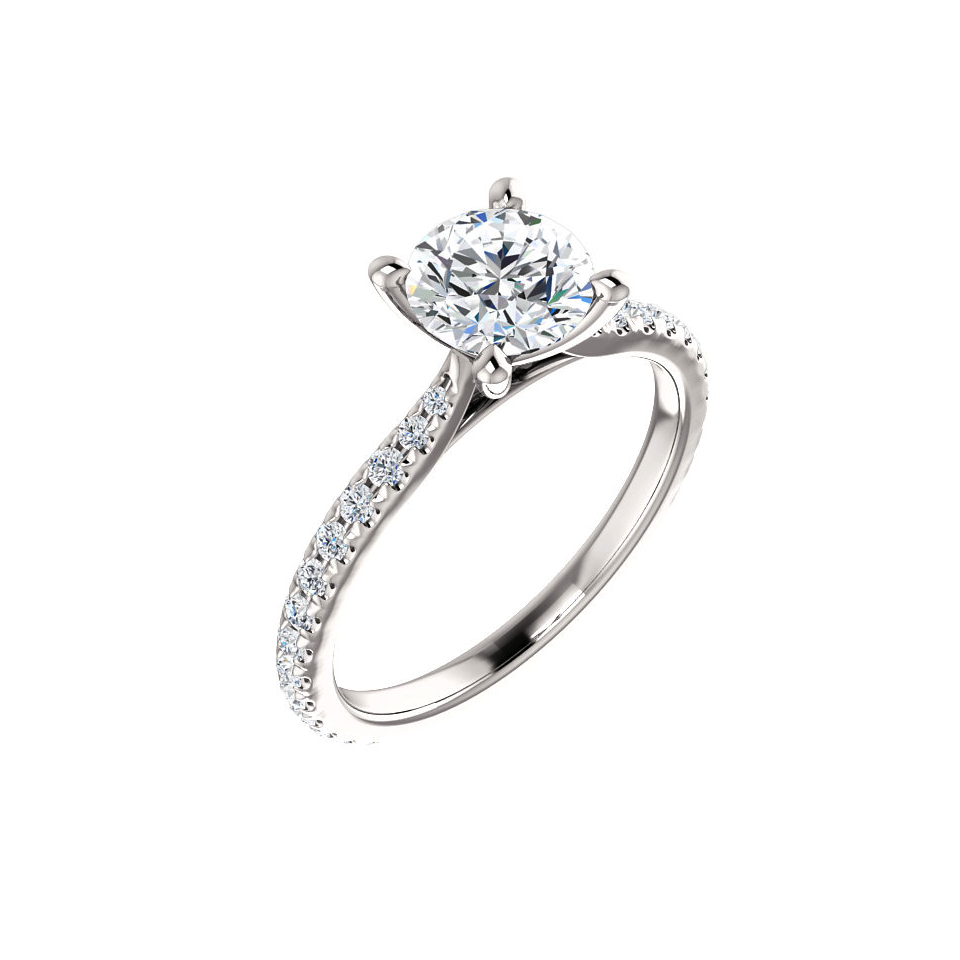 Halo Twist Band Engagement Ring