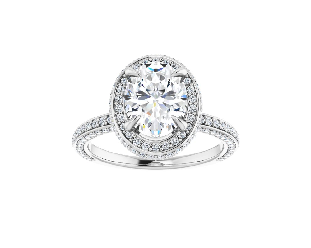 images Oval Double Edge Halo Engagement Ring