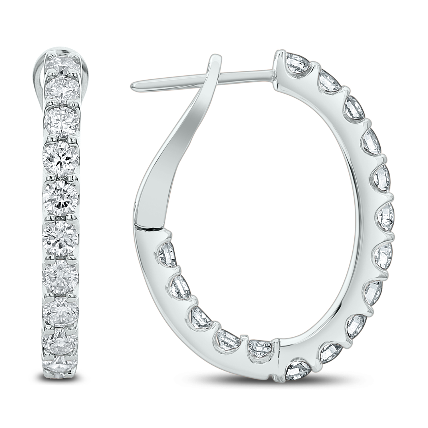 images Diamond In & Out Hoop Earrings
