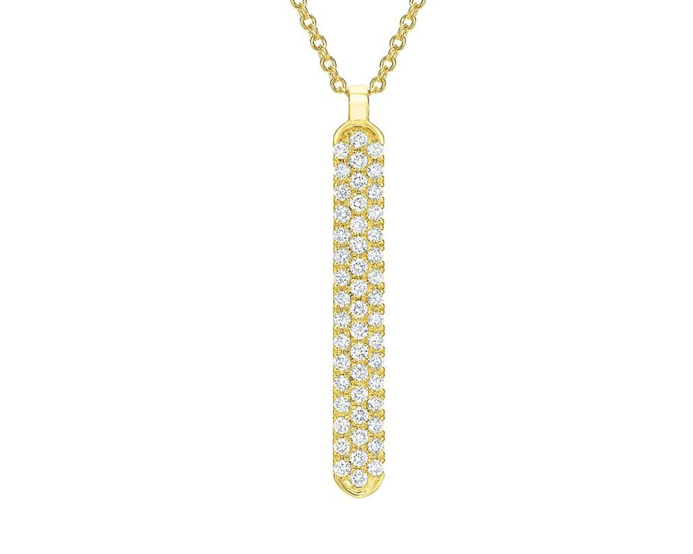 yellow gold diamond bar earrings