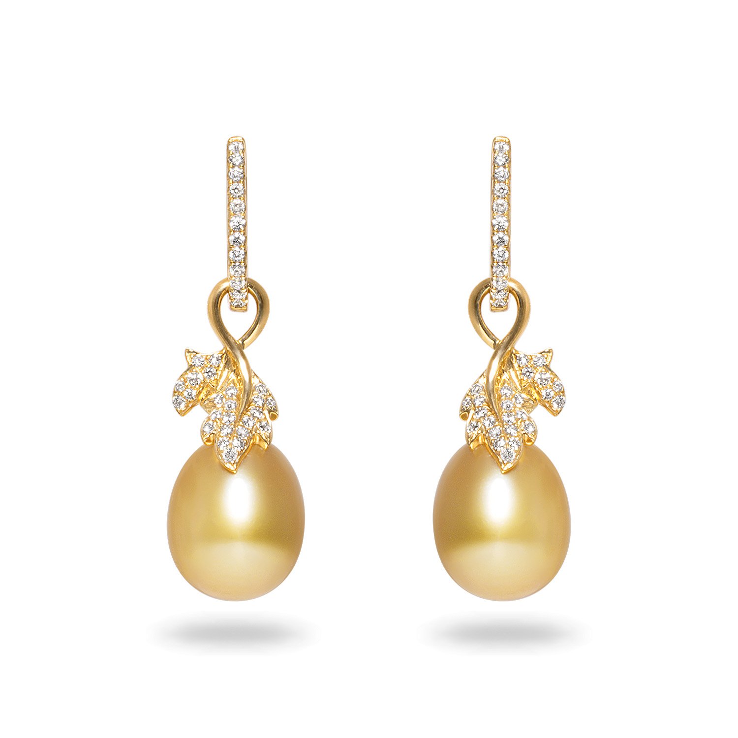 Tahitian Leaf Diamond Earrings