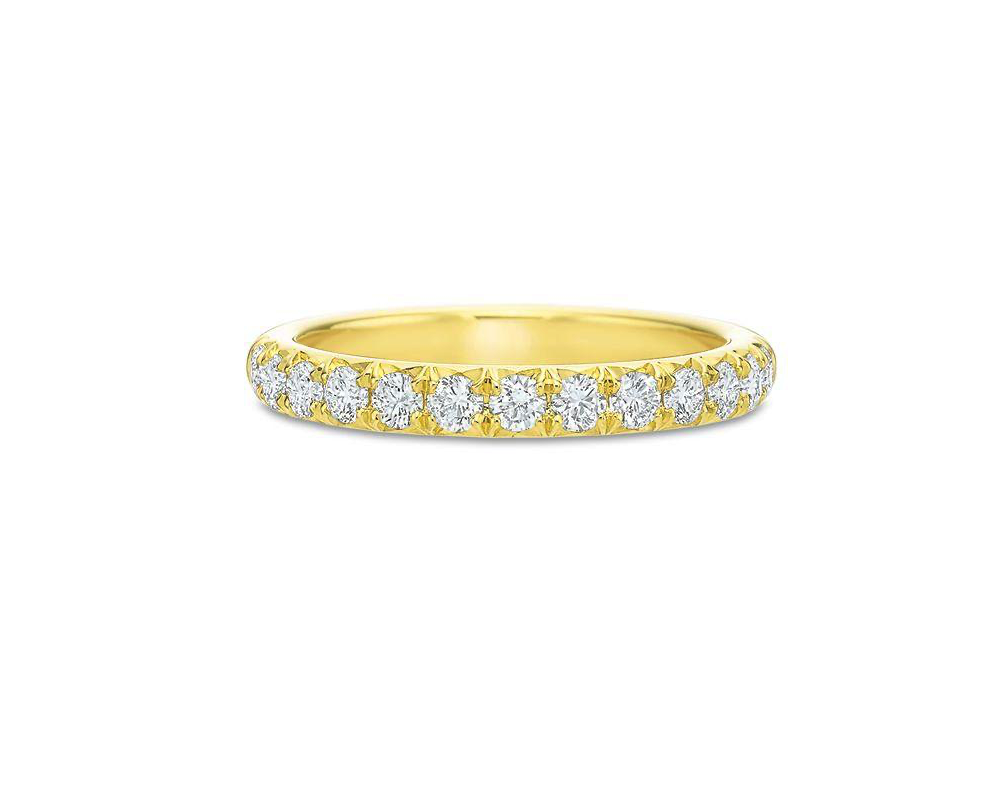Round Diamond Blossom Wedding Band