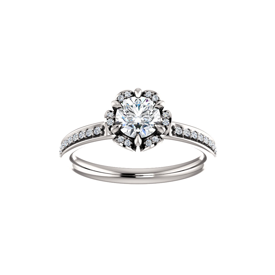 images Halo Floral Gallery Engagement Ring