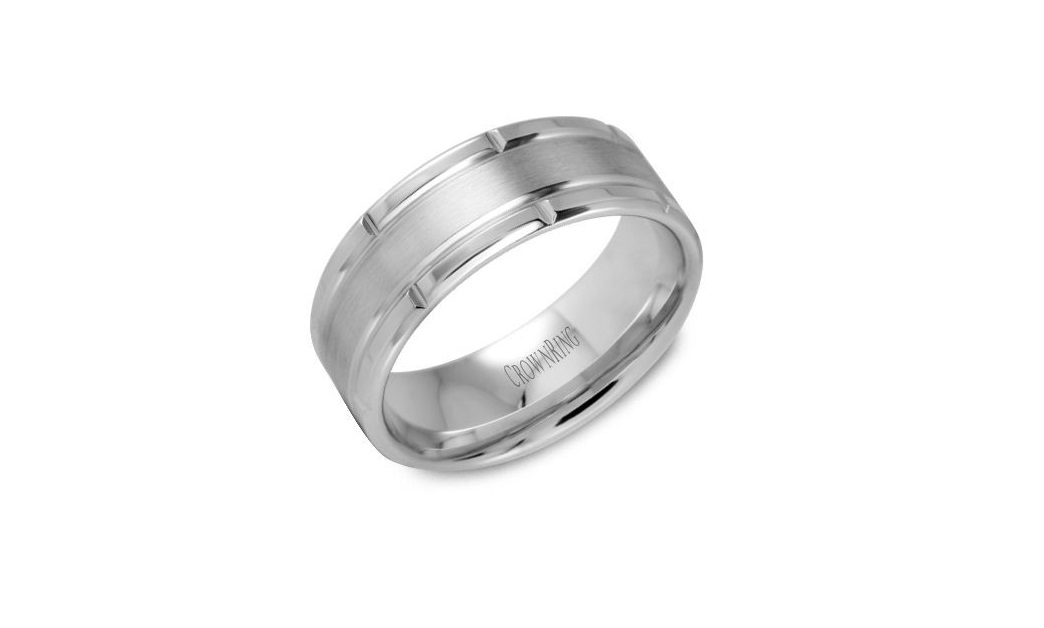 Mens Hammer Finish Wedding Ring