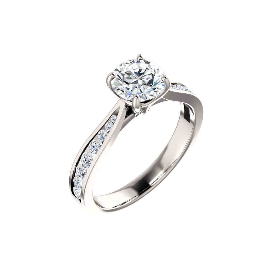 Cushion Cut Diamond Solitaire Engagement Ring Setting