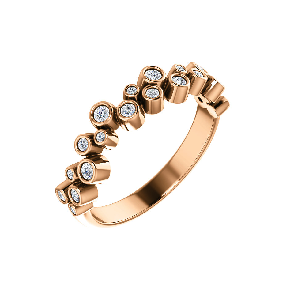 images Rose gold bezel diamond wedding band