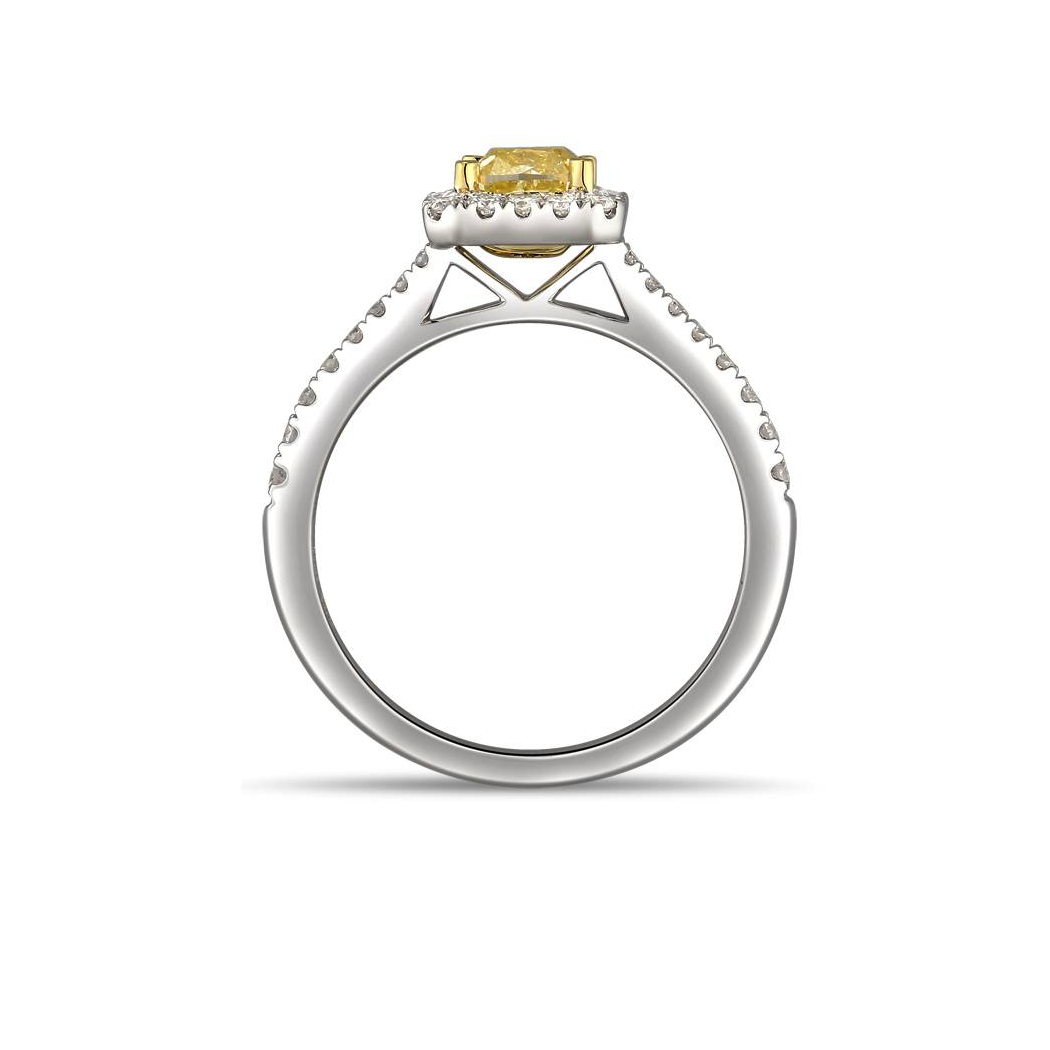 18kt Yellow Diamond Halo Engagement Ring