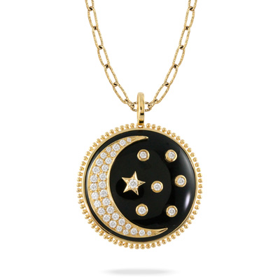 Celestia Lapis Diamond Necklace