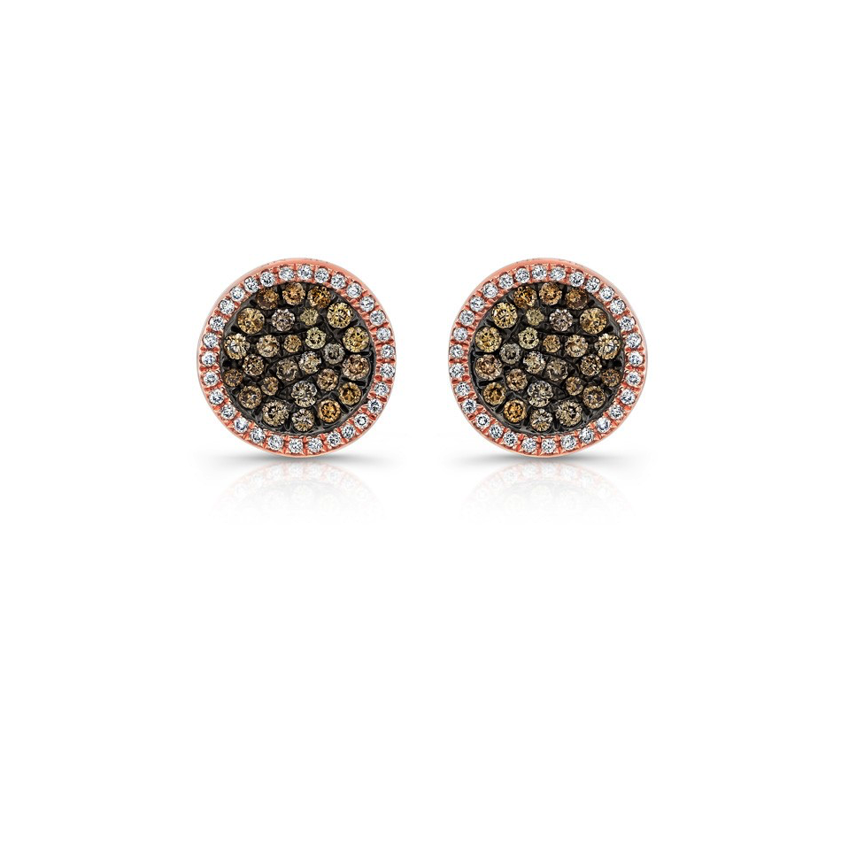 images Chocolate diamond halo stud earrings