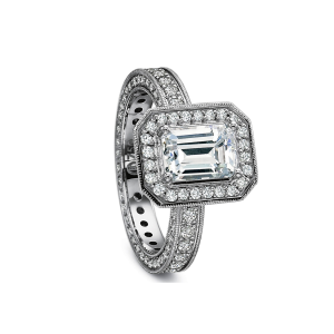 Cassidy Emerald Halo Engagement Ring