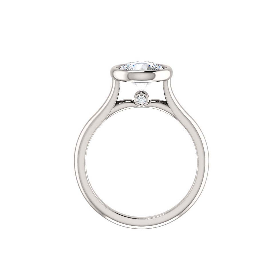 Bezel Round Diamond Engagement Ring Setting
