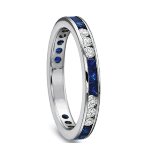18kt white gold Sapphire Diamond Band