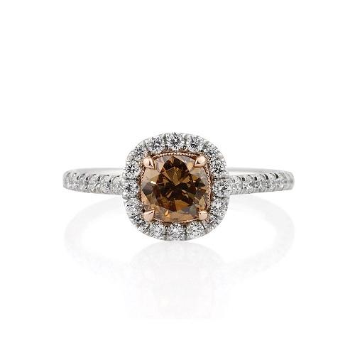 Chocolate Diamond Halo Engagement Ring