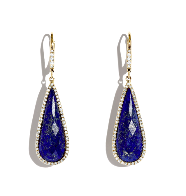 images Lapis Lazuli Diamond Earrings