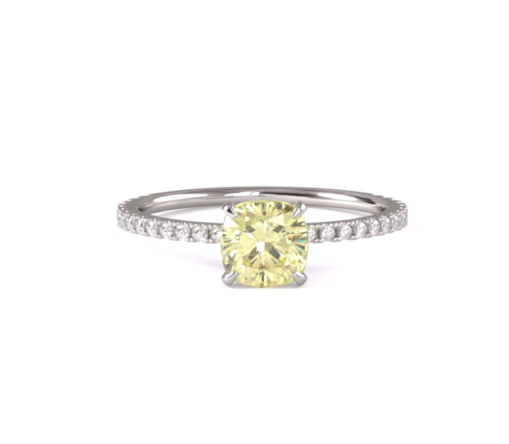 images Cushion Yellow Diamond Engagement Ring