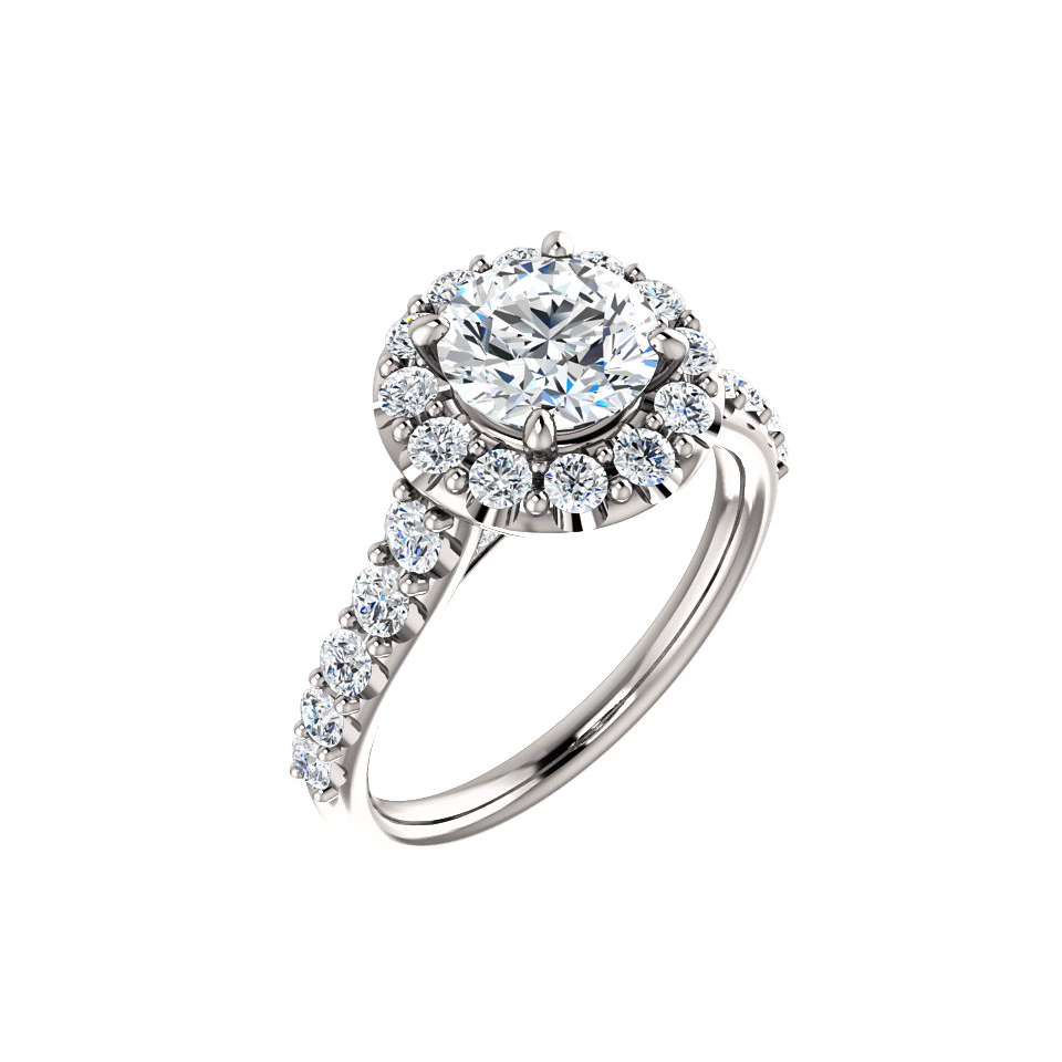 images Round Diamond Halo Engagement Ring
