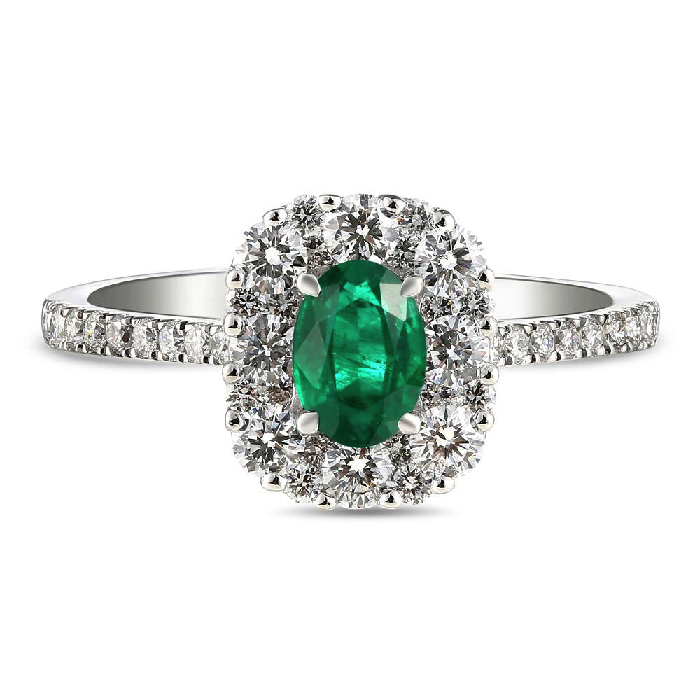oval shape Emerald Diamond Ring