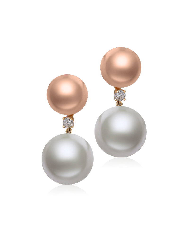 images 18kt White South Sea Cultured Pearl Earrings