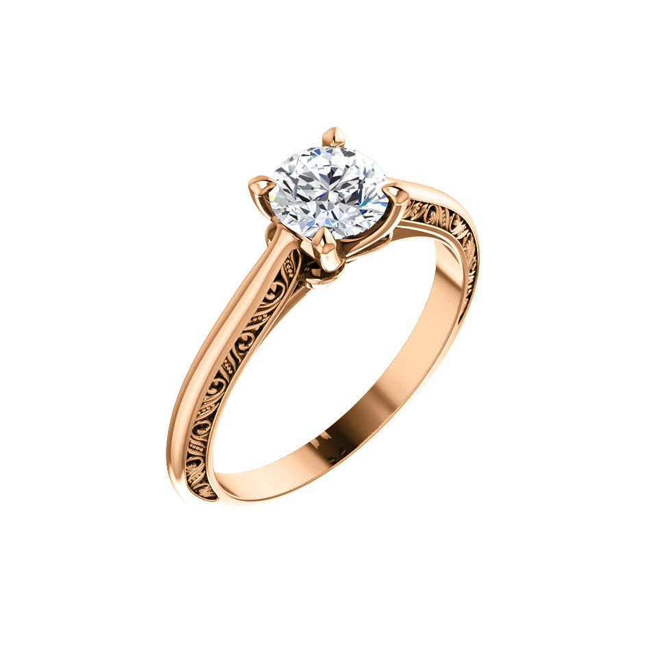 Diamond Three Sided Wedding Ring