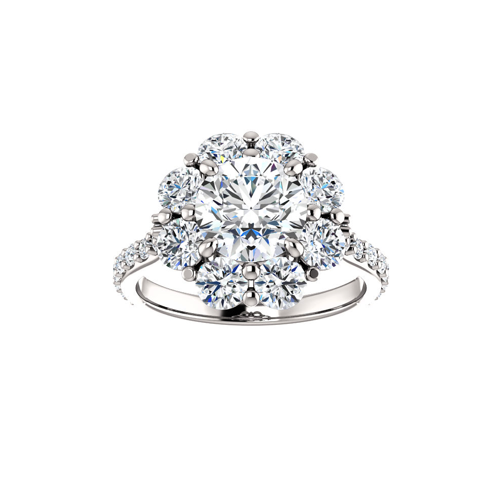 Emerald Halo Engagement Ring Setting